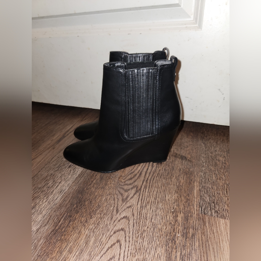 Black Wedge Ankle Boots
